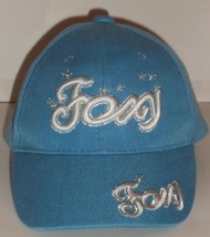 NEW!  WOMENS &quot;Foxy&quot; LIGHT BLUE WITH SHINY SILVER NOVELTY  BASEBALL HAT - £14.90 GBP