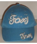 NEW!  WOMENS &quot;Foxy&quot; LIGHT BLUE WITH SHINY SILVER NOVELTY  BASEBALL HAT - $18.65