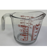 Vintage Anchor Hocking Fire-King 2 Cup Measuring Cup #498 Red Lettering ... - $22.99 CAD