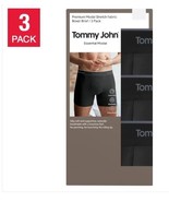 Tommy John Mens Boxer Brief Black 3-Pack Underwear Stretch Breathable Soft - $44.99