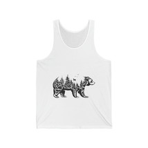 Unisex Nature Tank Top, Forest Bear with Deer and Birds Print, Cotton Blend, Air - £18.99 GBP+