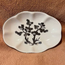 Vintage Japanese Irridescent Leaved Bonsai Scalloped Small Dish - $21.78