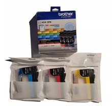 Brother Ink LC404 3 Pack Cartridges Inkvestment Cyan Magenta Yellow 4/20... - $27.71