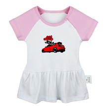 EAT SLEEP JDM Red Car Newborn Baby Girls Dress Toddler Infant Cotton Clothes - £10.25 GBP