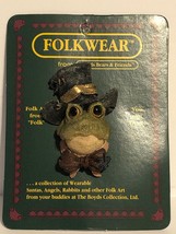 Boyds Folkwear FROG IN TOPHAT PIN  New Old Stock - £4.73 GBP