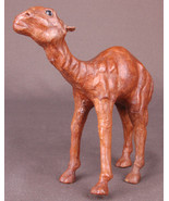 Vintage Camel Statue Figure Leather Wrapping Middle East Decor-Qatar-Gla... - $23.36