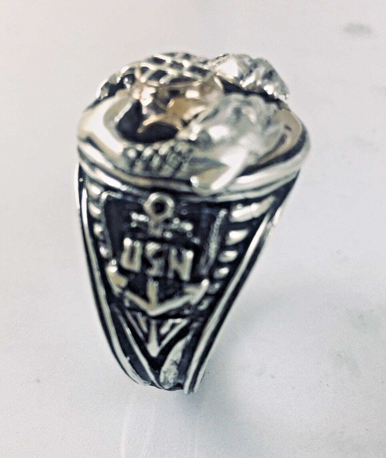 USN Saturation Divers Ring Bronze Helmet sterling silver Item image 3