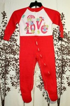 Vintage 1983 Cabbage Patch Kids Love Original Red Footed Pajamas Zip Up ... - £39.45 GBP