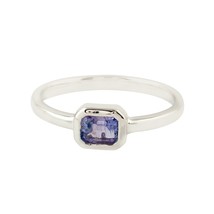 Raw Tanzanite Ring, Tanzanite Crystal Ring, Silver Handmade Jewelry, Boho Ring,  - £34.00 GBP