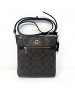 Coach Mini Rowan File Bag Crossbody Purse In Signature Canvas Brown Blac... - $148.50