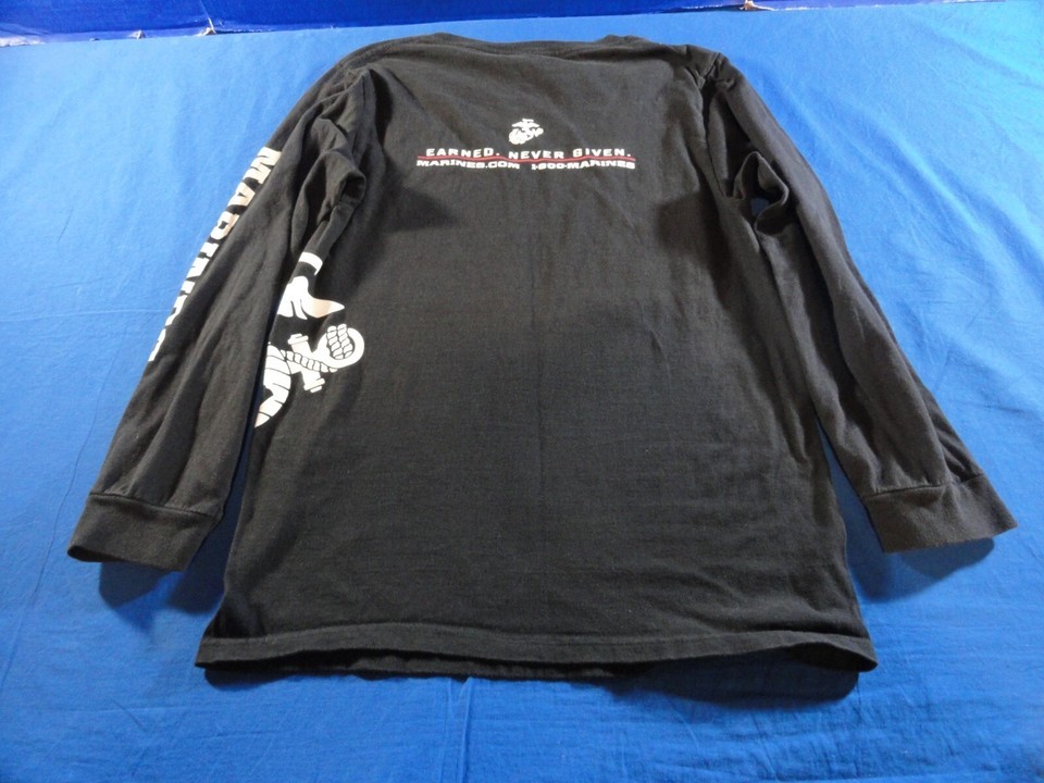 DISCONTINUED USMC MARINE CORPS PULLOVER ATHLETIC GYM LONG SLEEVE ACTIVE SHIRT S Item image 10