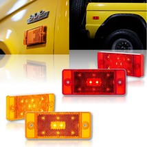 Front &amp; Rear LED Side Marker Light Bulb Lamp Lenses Set for 1970-77 Ford Bronco - £99.75 GBP