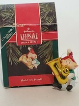 1992 Hallmark Ornament ~ Hark! It&#39;s Herald ~ Series #4 Final~ Christmas Elf Horn - £6.24 GBP