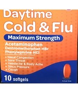 ValuRx Multi-Symptom Cold + Flu Maximum Strength 1pk 10 Softgels-New(See... - $146.72 MXN