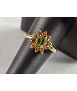 Womens Vintage Estate 14K Gold Peridot Citrine Ring 3.8g E4377 - €423,62 EUR
