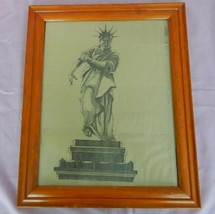 Awesome vintage framed Lady Liberty political editorial newspaper cartoon - $50.00
