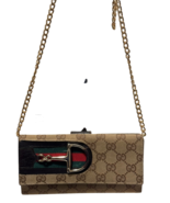 GUCCI BEIGE/EBONY GG CANVAS HORSEBIT LONG FLAP WALLET IN MINT CONDITION - $678.44 CAD