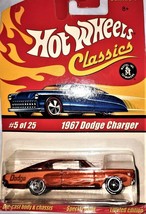 Hot Wheels Classics Series 1 - #5 of 25 1967 Dodge Charger Diecast Collectible - £6.29 GBP