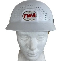 Vintage TWA Airlines Hard Hat Scalp Cap Fibre Metal Products Size 6 White Helmet - £36.48 GBP