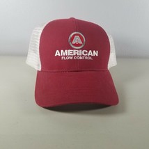 American Flow Trucker Hat Mens Snapback Red White Mesh Back - £8.42 GBP