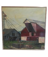 Study 1 &#39;The Barns&#39; Shawnee Park Ohio Painting John Kearfott 1975 Agricu... - £245.72 GBP