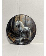 Majestic White and Black Horse Standing in A Stream - $17.50
