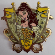 Disney Parks Shanghai Princess Jeweled Crest Belle Pin 2015 - $433.27 MXN