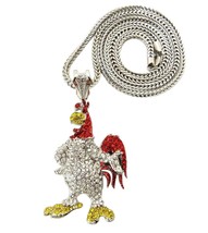 NEW WAKA FLOCKA CHICKEN PENDANT &amp; 4mm/36&quot; FRANCO CHAIN NECKLACE - MP792 - £32.13 GBP