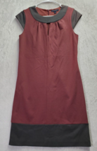 Banana Republic Dress Womens Size 6 Brick Red Polyester Round Neck Back Zipper - £18.03 GBP