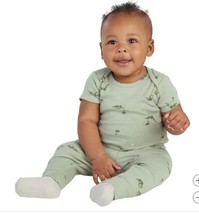 Carter&#39;s Boys Girls Layette Set Green 4-Piece Bodysuit Top Pants Dinosau... - $29.99
