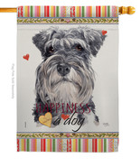 Miniature Schnauzer Happiness - Impressions Decorative House Flag H11019... - £32.70 GBP