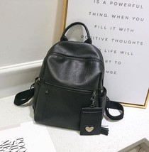 Women Leather Backpacks Tassel Daily Backpacks School Bags For Teenagers - £29.39 GBP