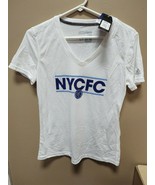 New Adidas MLS New York FC Whtie Ultimate V Neck Shirt Ladies Sz Small 4... - £11.39 GBP