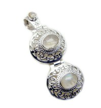 pulchritudinous Rainbow Moonstone 925 Sterling Silver White Pendant india US - £28.98 GBP