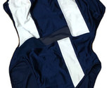 La Blanca one piece Costume Blu Navy Bianco Rete Accent Misura 10 - $16.62