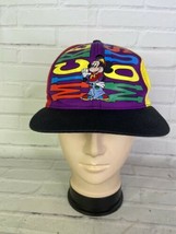 VTG 90&#39;s Disney Mickey Mouse Unlimited Multicolor Color Block Snapback Hat Cap - £41.19 GBP