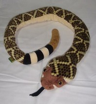 Wild Republic Soft Rattlesnake W/ Rattle 57&quot; Snake Plush Stuffed Animal Toy - £27.93 GBP