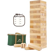 60 Pcs Giant Tumble Tower, (Stack Up To 5Ft) Pine Wooden Stacking Timber Game Wi - £77.52 GBP