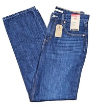 Womans Levi&#39;s Low Pro Straight Mid Rise Blue Jeans, Size 28 - £25.30 GBP
