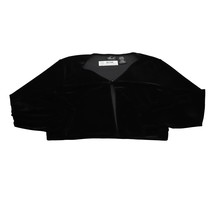 Kathie Lee Collection Womens XL 16/18 Black Lightweight Bolero Shrug Velour - £17.56 GBP