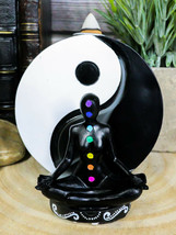 Chakra Yoga Avatar With Black And White Yin Yang Backflow Incense Cone Holder - £23.17 GBP