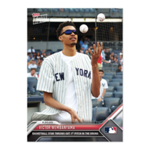 2023 TOPPS NOW #472 VICTOR WEMBANYAMA 1ST PITCH NY NEW YORK YANKEES SPUR... - $18.80
