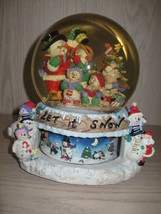 Let It Snow Music Box Wind Up  Wind Snowman Carolers Moving Skaters - £10.38 GBP