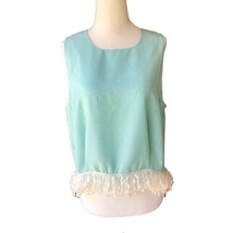 Love Sadie NWT Fringed Sleeveless Top Scoop-Neck Boho M - $369.07 MXN