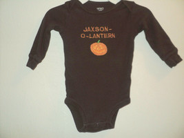 Jaxson Halloween One-Piece Body Suit 6 Months Jaxson-O-Lantern Brown - £7.96 GBP