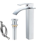 Voton Vessel Sink Faucet Chrome Modern Tall Waterfall Bathroom Sink Fauc... - $55.99