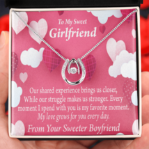 To My Girlfriend Every Moment Spent With You Card Lucky Horseshoe Necklace Mess - £40.81 GBP+