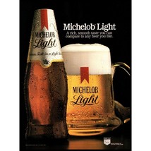 1984 Michelob Light Beer Vintage Print Ad Frosty Mug Brown Bottle Wall Art Photo - £8.48 GBP