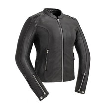 Women&#39;s MCJ Leather Motorcycle Jacket Biker Apparel Cyclone by FirstMFG - £222.20 GBP+