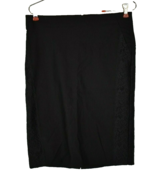 Focus 2000 Womens Size 4 Black Straight Pencil Skirt Black with Lace New - £15.81 GBP